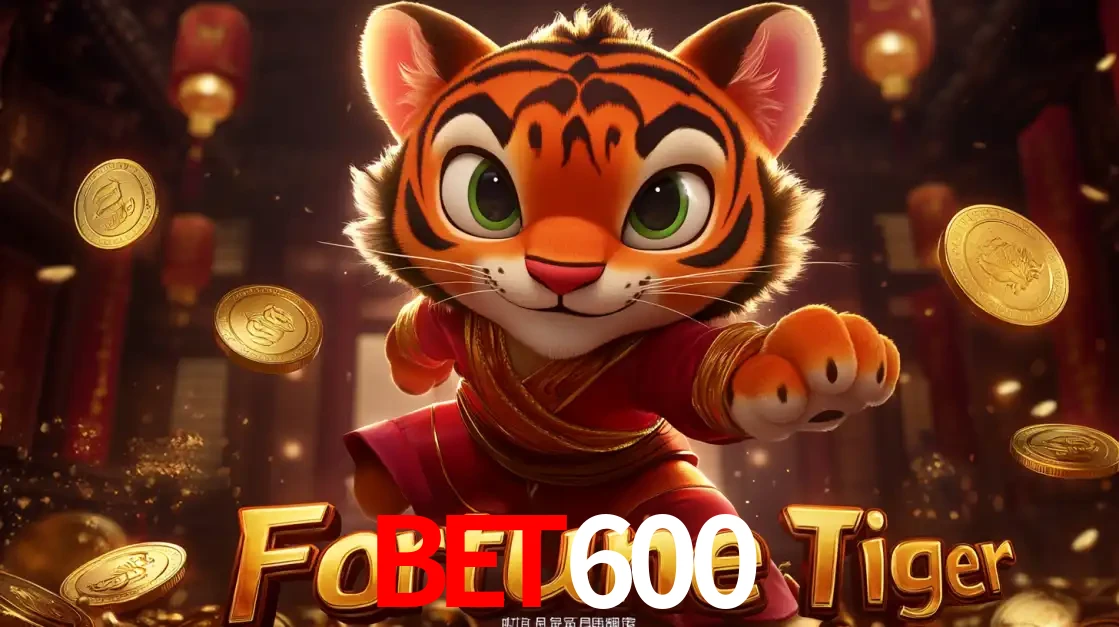 O carismático mascote do jogo de slot Fortune Tiger, um tigre fofo em pose de artes marciais, pronto para trazer sorte e multiplicadores de ganhos no cassino online BET600.