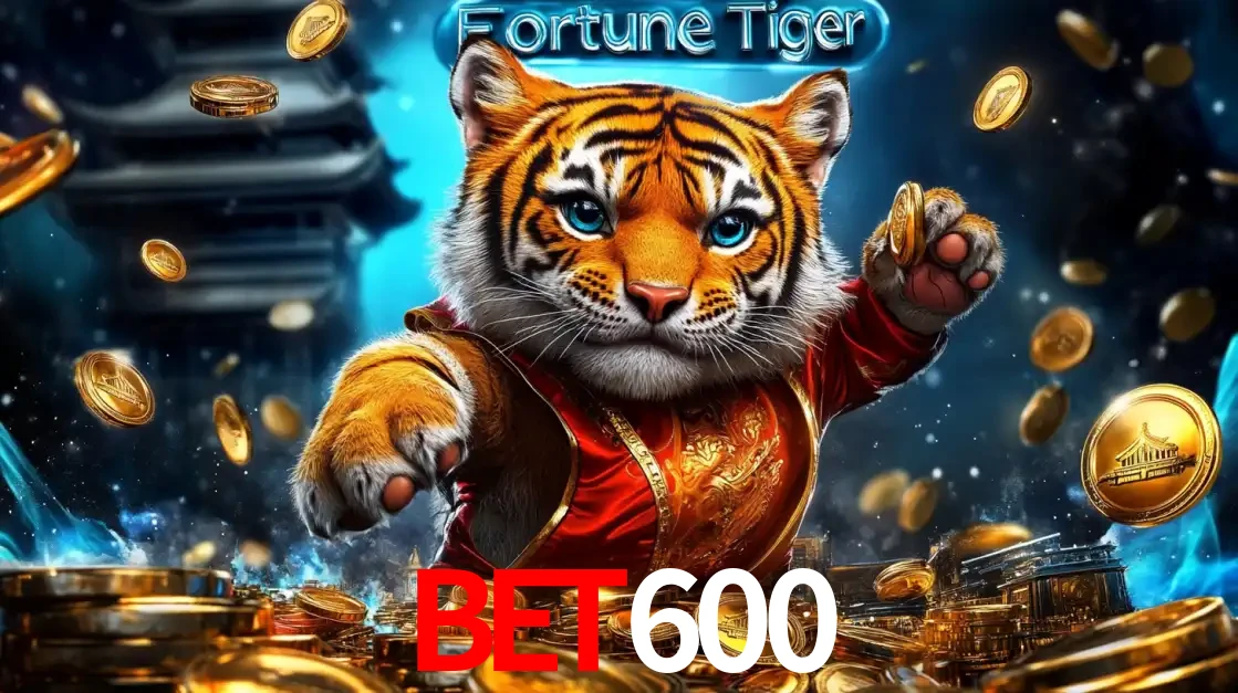 Imagem promocional do jogo de slot Fortune Tiger, com um tigre majestoso em traje tradicional cercado por uma fortuna em moedas de ouro, disponível agora no cassino BET600.